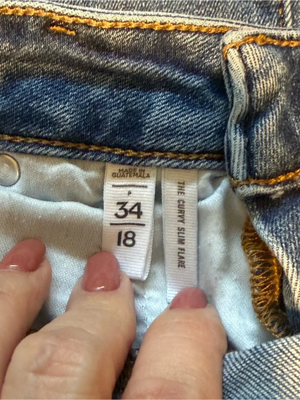 LOFT Blue Flare Jeans with frayed hem